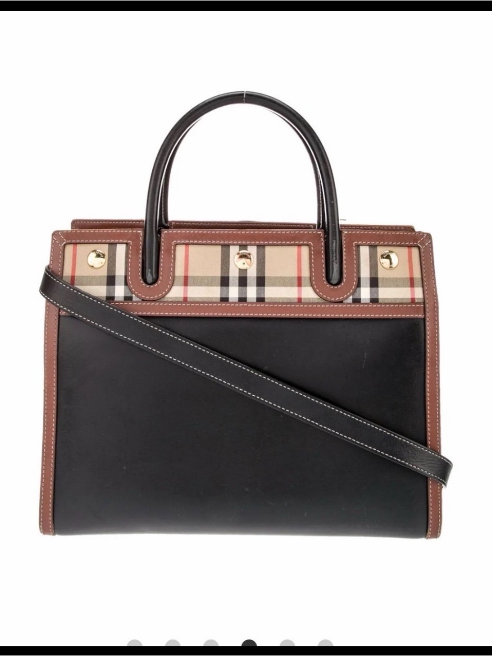 Black and Brown Plaid Accent Women’s Satchel